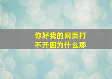 你好我的网页打不开因为什么那