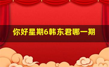 你好星期6韩东君哪一期