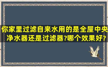 你家里过滤自来水用的是全屋中央净水器还是过滤器?哪个效果好?