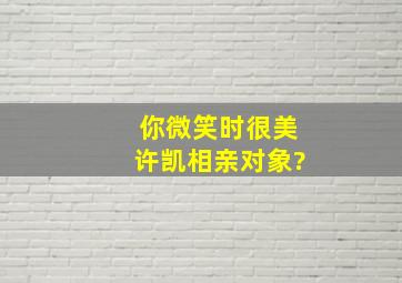 你微笑时很美许凯相亲对象?