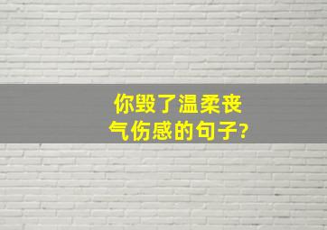 你毁了温柔丧气伤感的句子?