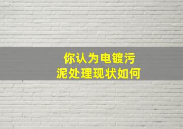 你认为电镀污泥处理现状如何