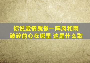 你说爱情就像一阵风和雨, 破碎的心在哪里 这是什么歌