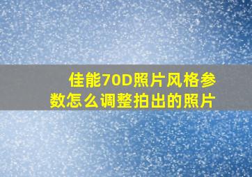 佳能70D照片风格参数怎么调整拍出的照片