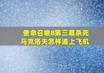 使命召唤8第三幕杀死马克洛夫怎样追上飞机(