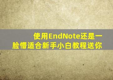 使用EndNote还是一脸懵适合新手小白教程送你 