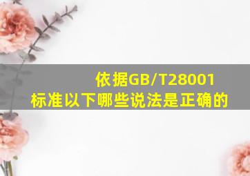 依据GB/T28001标准,以下哪些说法是正确的()