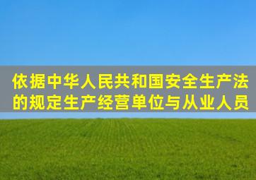依据《中华人民共和国安全生产法》的规定生产经营单位与从业人员