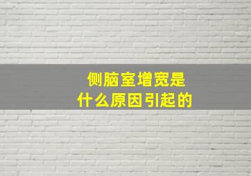 侧脑室增宽是什么原因引起的