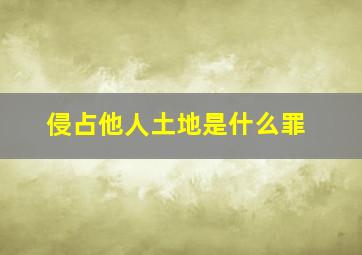 侵占他人土地是什么罪