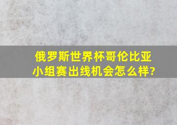 俄罗斯世界杯哥伦比亚小组赛出线机会怎么样?