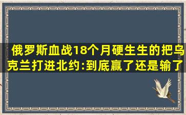 俄罗斯血战18个月,硬生生的把乌克兰打进北约:到底赢了还是输了