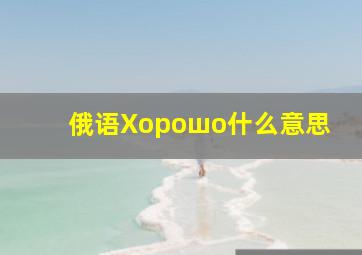 俄语Xopoшo什么意思