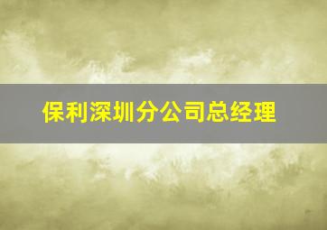 保利深圳分公司总经理