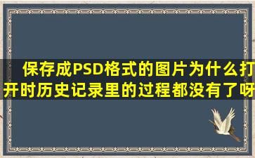 保存成PSD格式的图片,为什么打开时,历史记录里的过程都没有了呀