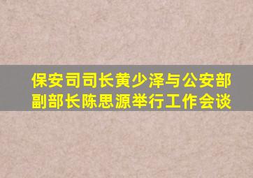 保安司司长黄少泽与公安部副部长陈思源举行工作会谈