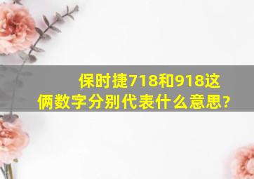 保时捷718和918这俩数字分别代表什么意思?