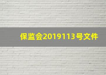 保监会2019113号文件