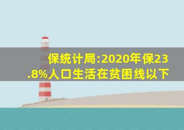 保统计局:2020年保23.8%人口生活在贫困线以下 