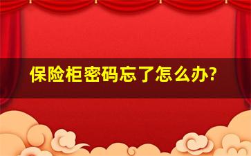 保险柜密码忘了怎么办?