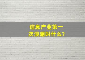 信息产业第一次浪潮叫什么?