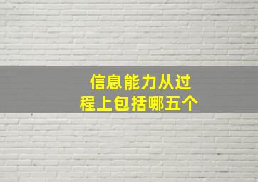 信息能力从过程上包括哪五个(