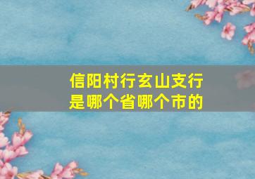 信阳村行玄山支行是哪个省哪个市的(