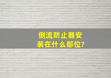 倒流防止器安装在什么部位?