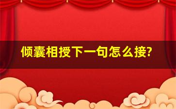 倾囊相授下一句怎么接?