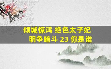 倾城惊鸿 绝色太子妃 明争暗斗 23 你是谁