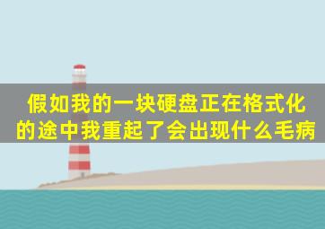 假如我的一块硬盘正在格式化的途中我重起了会出现什么毛病