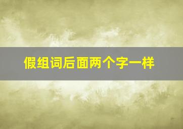 假组词后面两个字一样