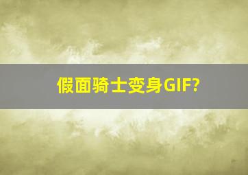 假面骑士变身GIF?