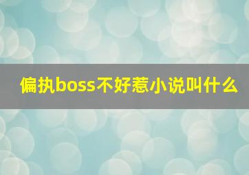 偏执boss不好惹小说叫什么