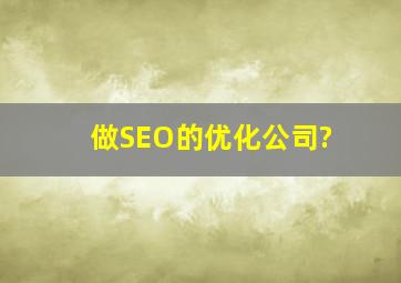 做SEO的优化公司?