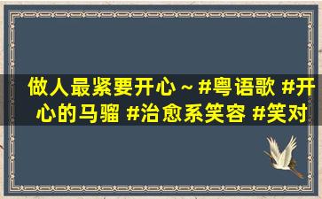 做人最紧要开心～#粤语歌 #开心的马骝 #治愈系笑容 #笑对生活...