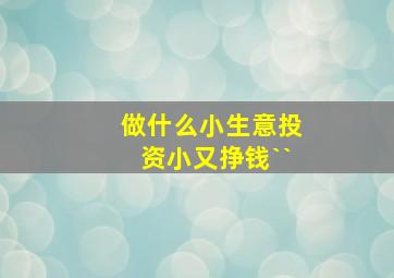 做什么小生意投资小又挣钱``