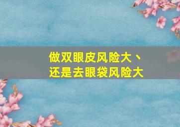 做双眼皮风险大丶还是去眼袋风险大(