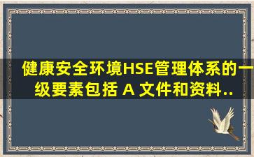 健康、安全、环境(HSE)管理体系的一级要素包括( )。A 文件和资料...