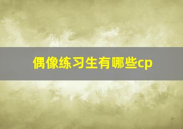 偶像练习生有哪些cp