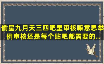 偷星九月天三四吧里审核嘛意思,举例。审核还是每个贴吧都需要的,...