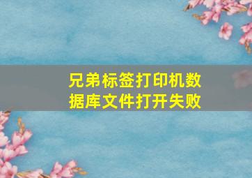 兄弟标签打印机数据库文件打开失败