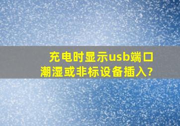 充电时显示usb端口潮湿或非标设备插入?