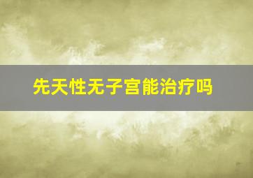 先天性无子宫能治疗吗