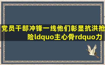 党员干部冲锋一线,他们彰显抗洪抢险“主心骨”力量