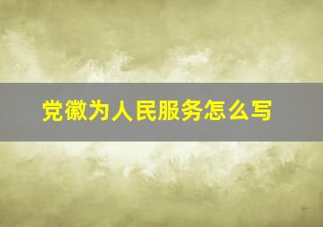 党徽为人民服务怎么写