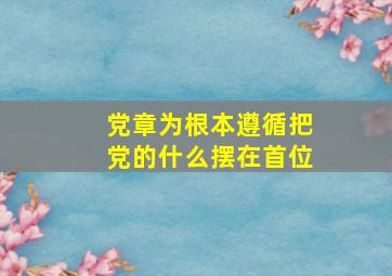 党章为根本遵循把党的什么摆在首位