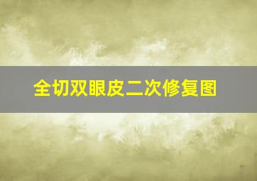 全切双眼皮二次修复图