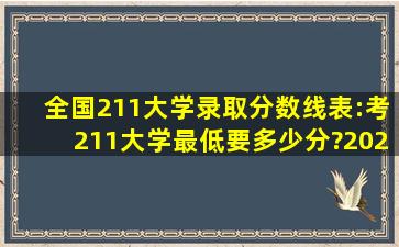 全国211大学录取分数线表:考211大学最低要多少分?(2022年参考)