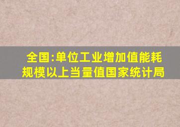 全国:单位工业增加值能耗(规模以上当量值)国家统计局